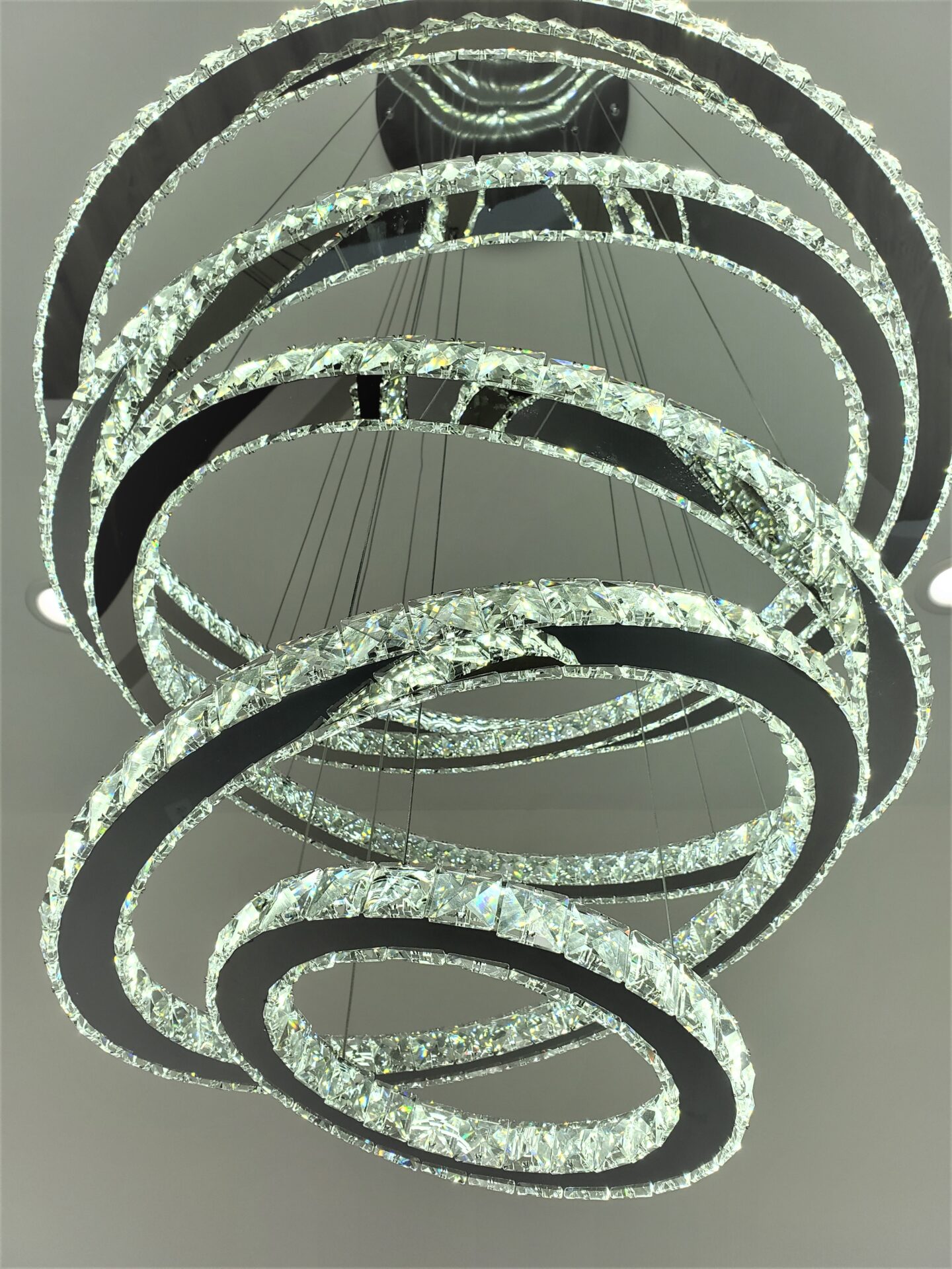 A beautiful spiral light chandelier
